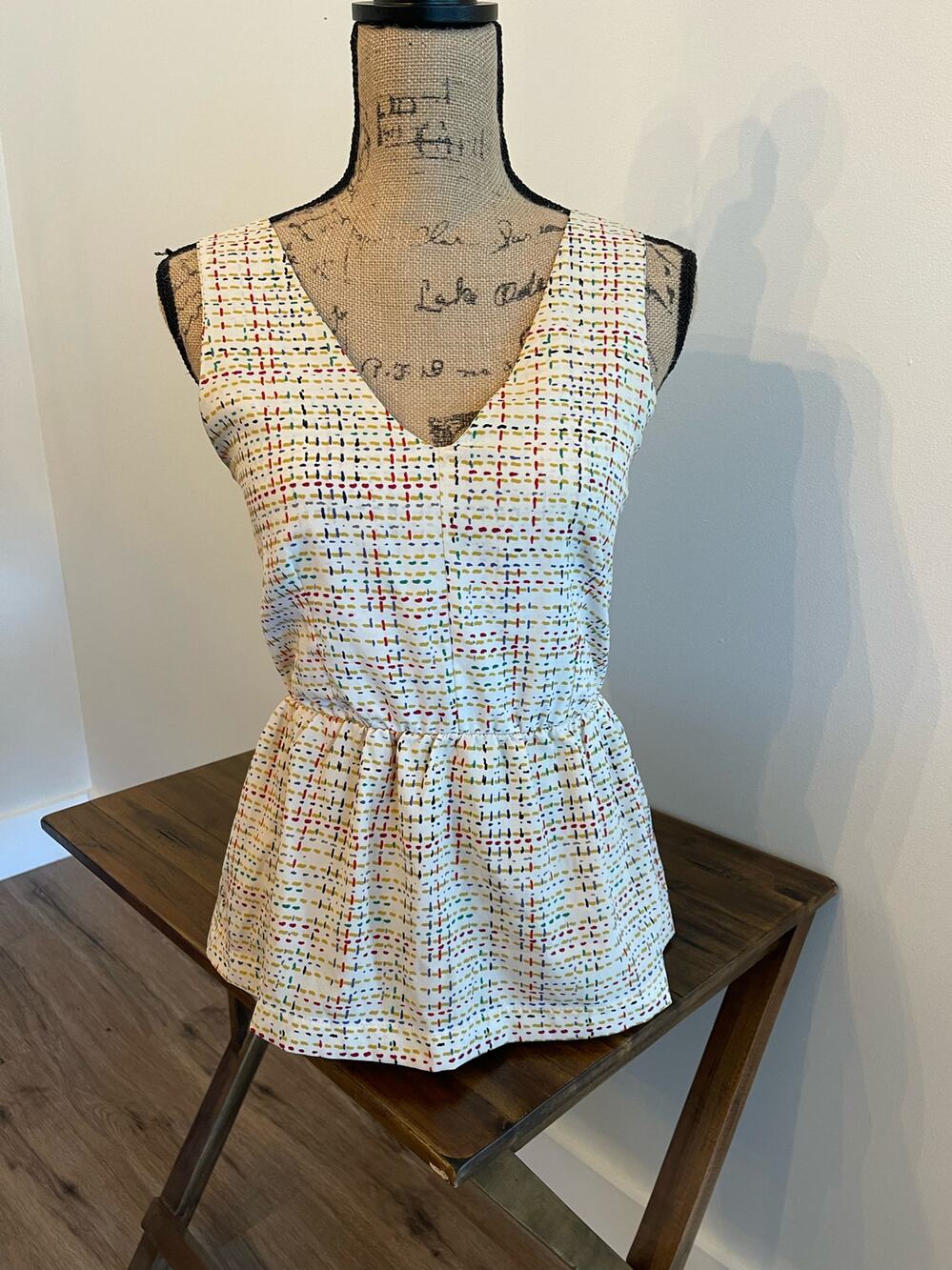 Audrey 3+1 Multicolor Tank Top with Back Cut Out Size Small